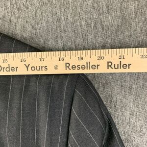 Polo Ralph Lauren Blazer‎ Jacket Mens 44L Gray Striped Sport Coat Wool Rayon